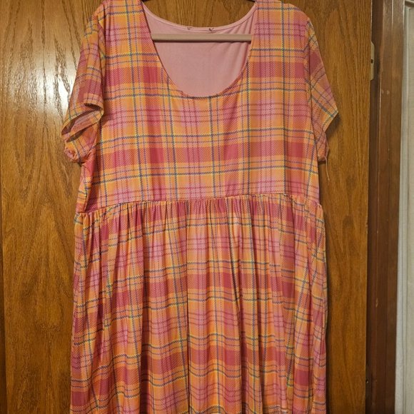 PLAID BABYDOLL DRESS - Picture 1 of 2